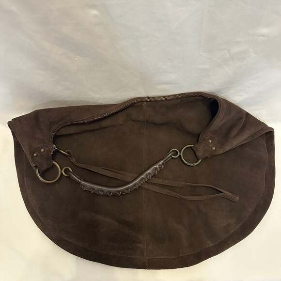 Vintage Y2K GAP Suede Brown Hobo Shoulder Bag - Picture 13 of 13